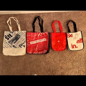 Lululemon reusable bag set- red and white